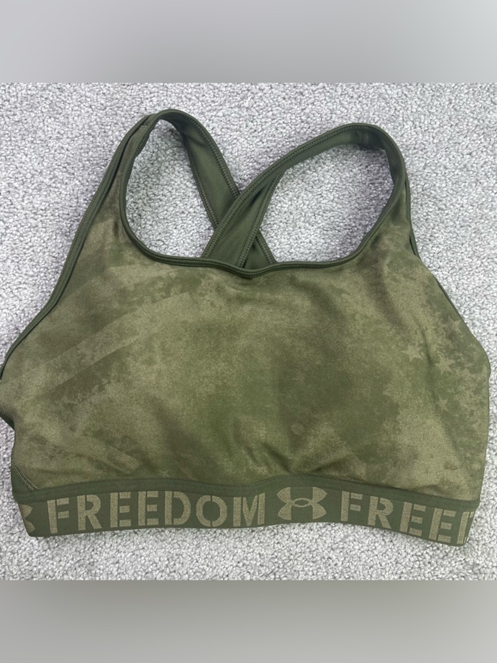 Under Armour Freedom Sports Bra Women’s 2XL Green Padded Crossback Athletic